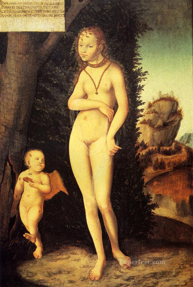 Venus With Cupid The Honey Thief Lucas Cranach the Elder nude Oil Paintings